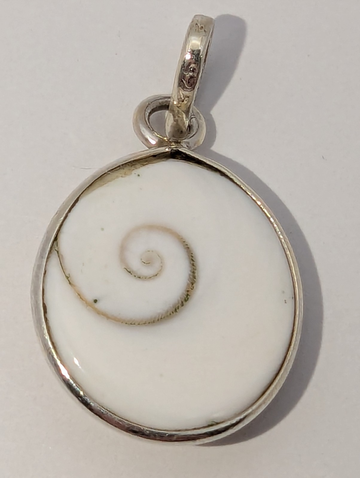 925 STERLING SILVER PENDANT With SHIVA EYE SHELL Natural Spiral Design 3.2 Grams