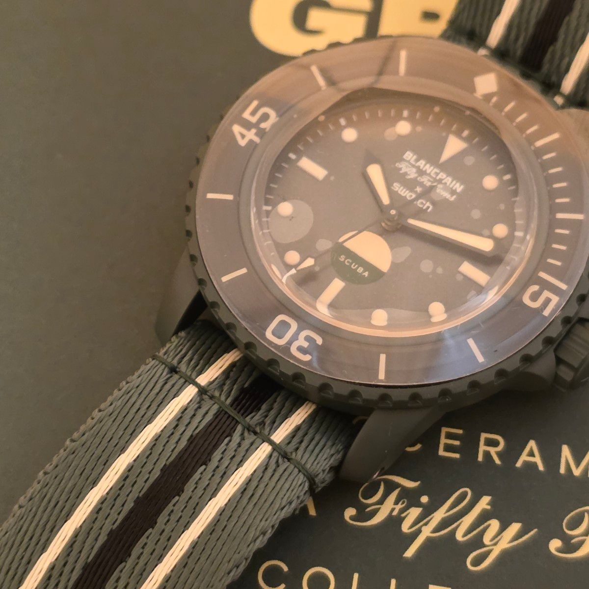 [B1P] Swatch x Blancpain Fifty Fathoms Indian Ocean Green Watch [t4w]