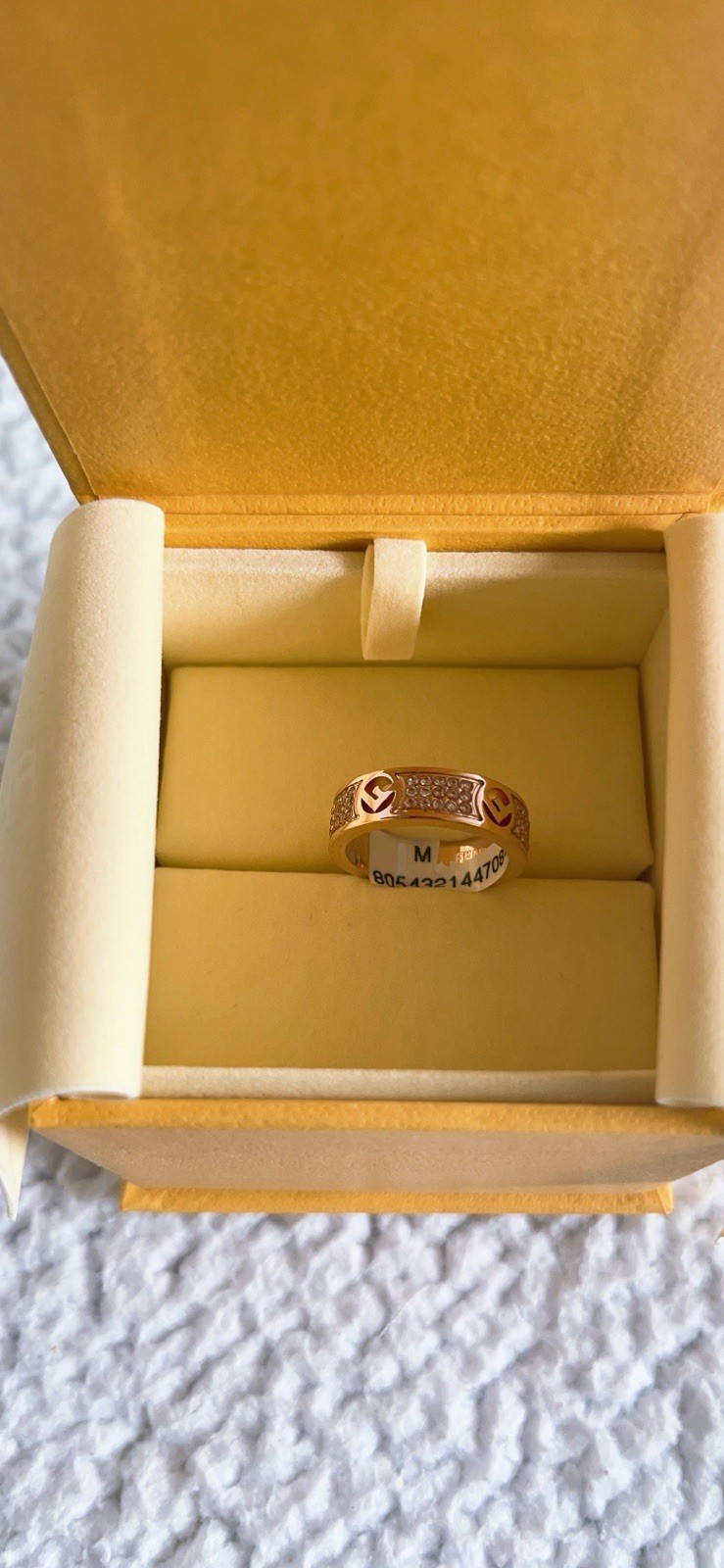 Fendi F Is Fendi Ring Crystal in Rose Size Medium/ M
