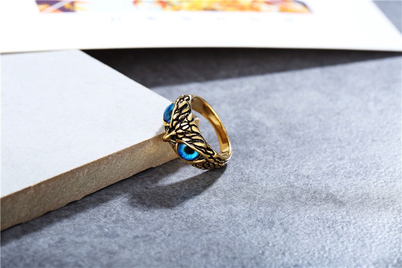 Eye Owl Finger Ring Men Women Retro Animal Stainless Steel Teen Boy Girl Jewelry