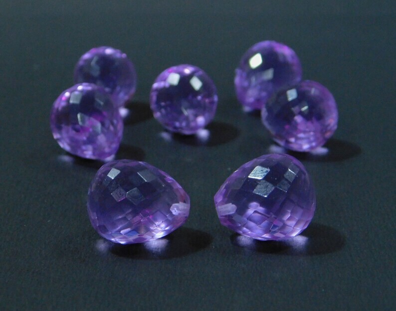 10 Ps Hydro Spinel Purple Tear Drop Beads Faceted Briolette Jewelry Make 16x14MM