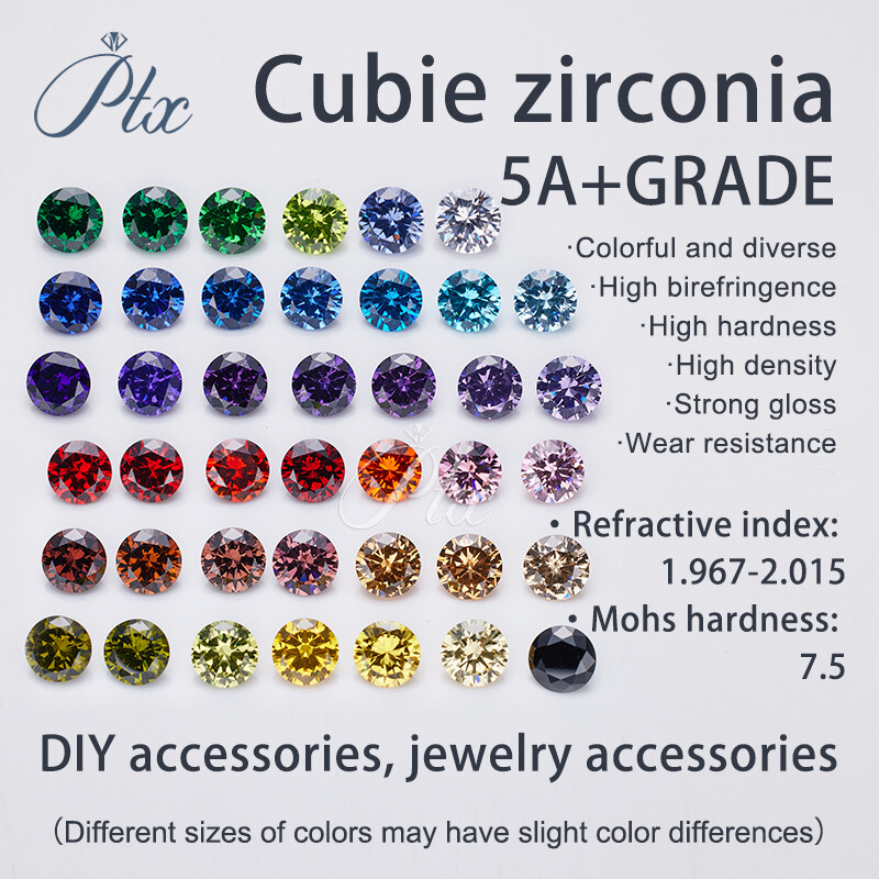 1mm~8mm Round Loose CZ Stone Cubic Zirconia Various Color 5A for Jewelry Making