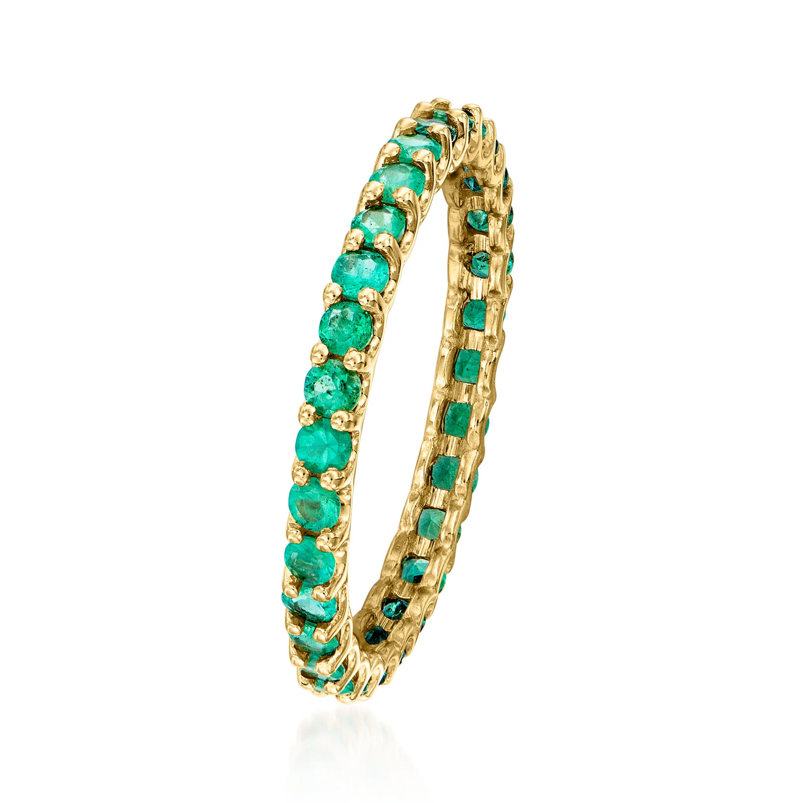 Ross-Simons 0.70 ct. t.w. Emerald Eternity Band in 14kt Yellow Gold