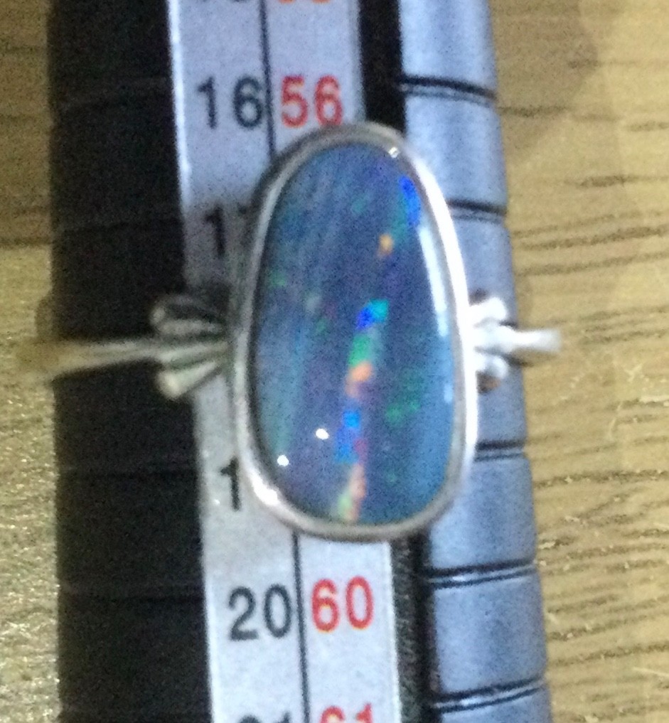 Beautiful Australian Opal Ring In Solid 925 Sterling Silver – Size US 8.25