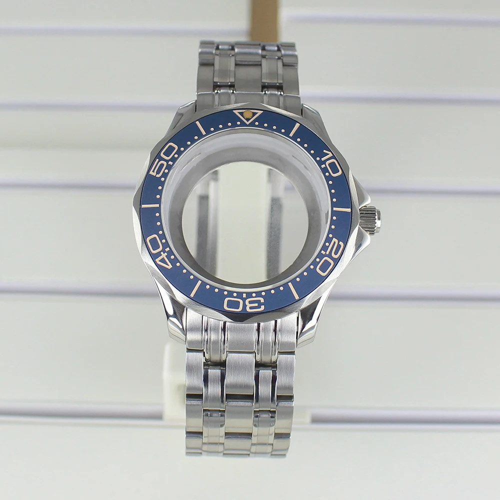 41mm Watch Case Bracelet Seamaster Mod Sapphire For Seiko NH35 NH36 NH38