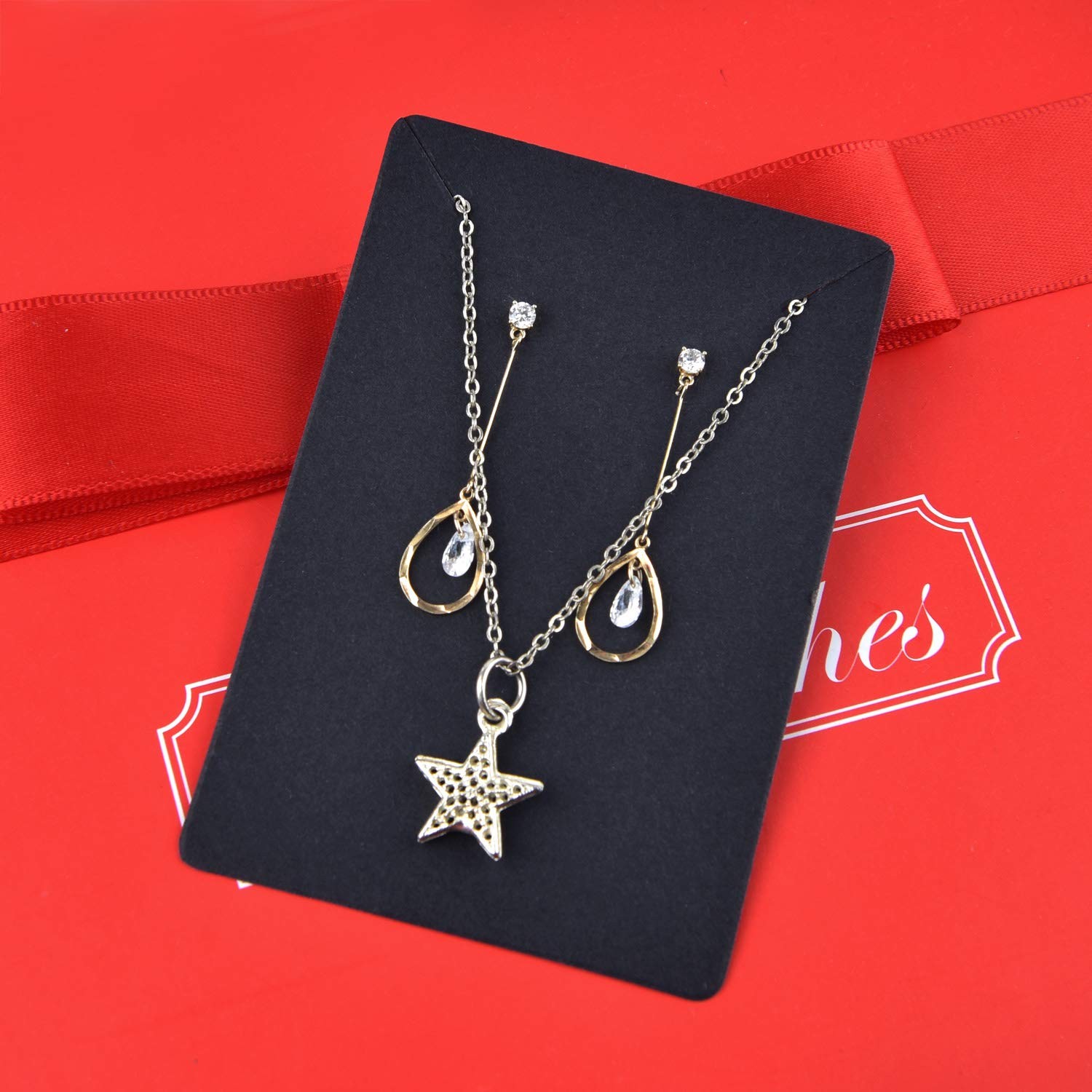 120 Pieces Earring Necklace Display Cards Jewelry Holder Cards Paper Tags with 1