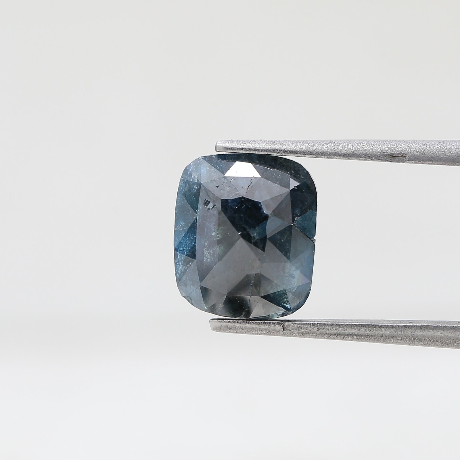 Big Rustic Natural Diamond 3.06TCW Grayish Blue Sparkling Oval Rose Cut for Gift