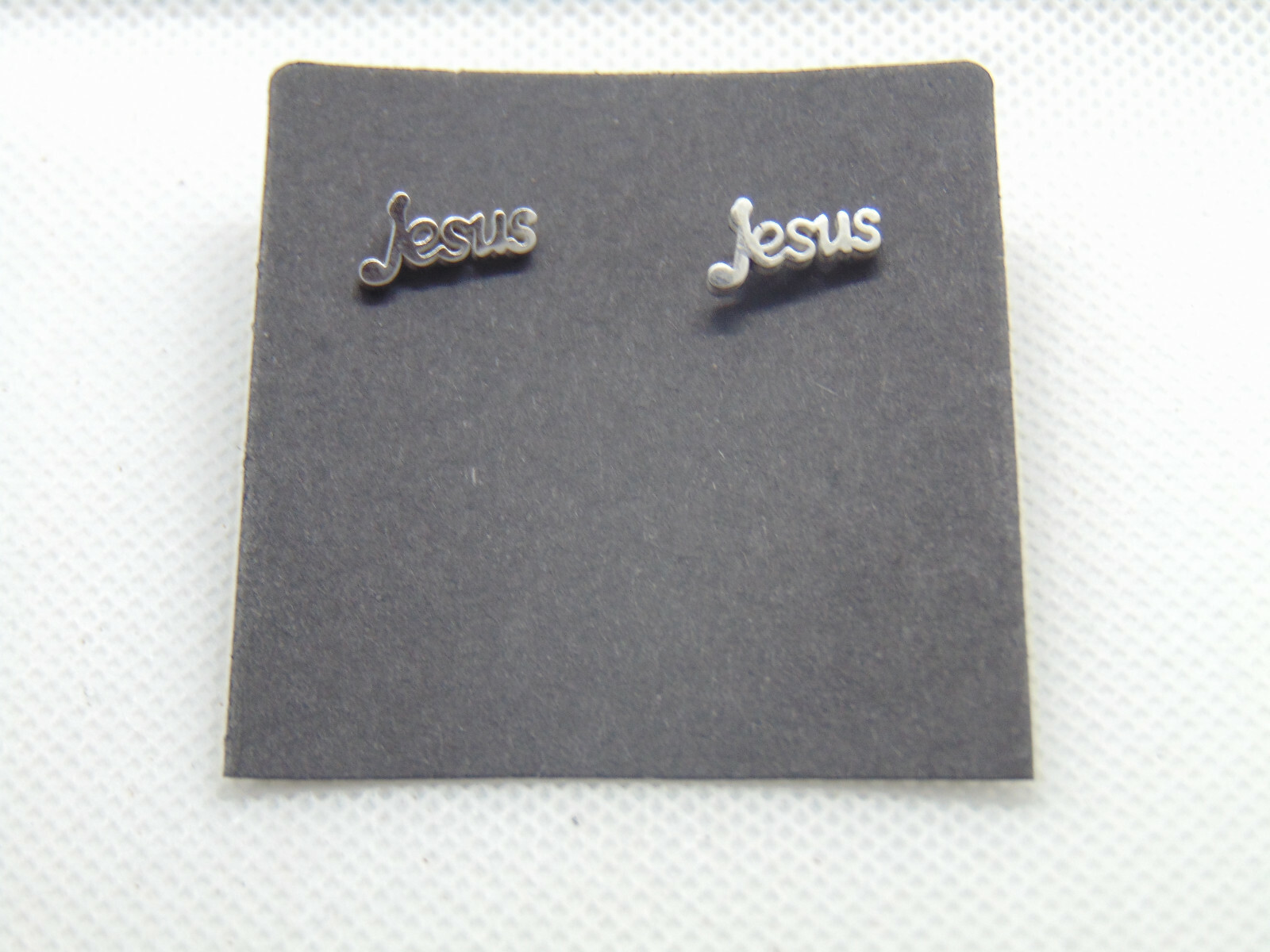 JESUS Stud Earrings, Stainless Steel – Silver Color, Christian Fashion Jewelry
