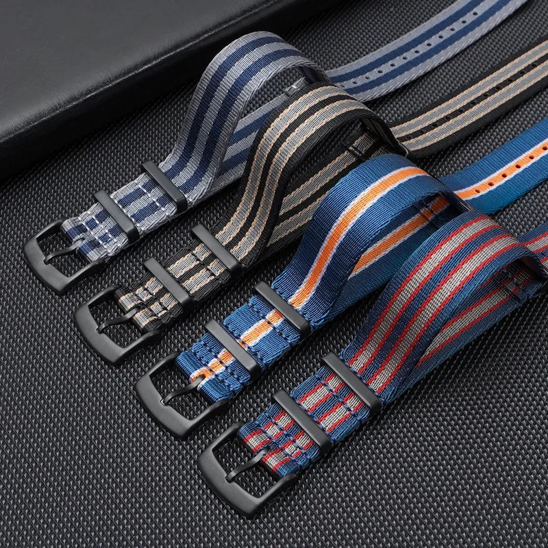Canvas Nylon Watch Strap for Omega Swatch Seamaster Speedmaster Seiko 18-24mm