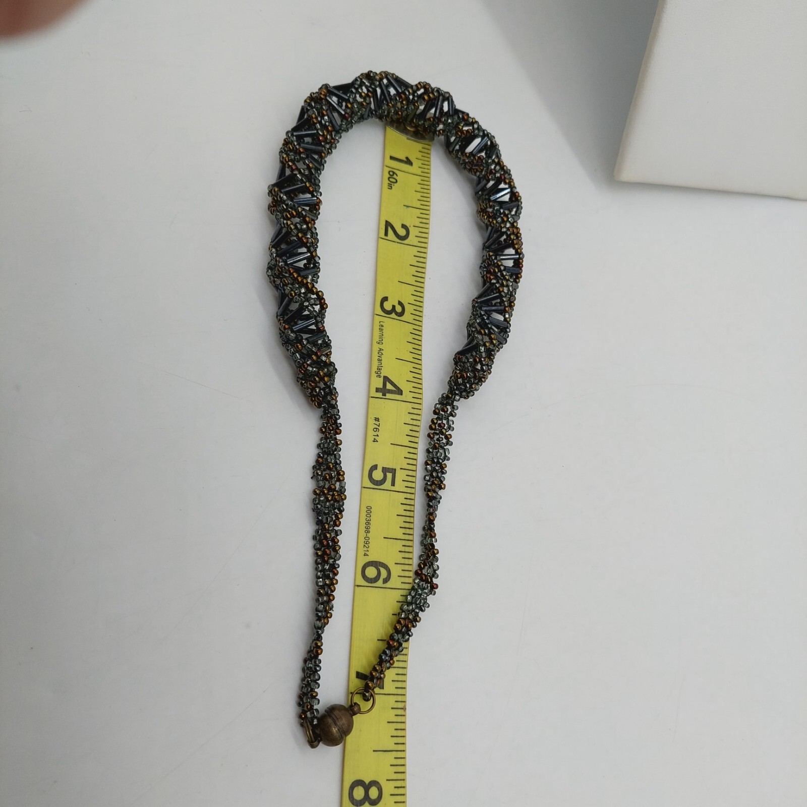 Seed Beaded DNA Design Statement Necklace Red & Black Brown Lot Of 2