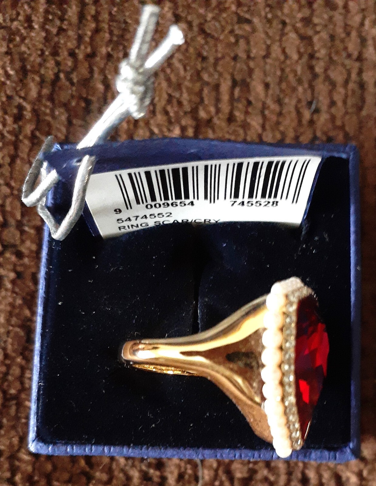 Swarovski Lucky Goddess Cocktail Ring 5474552 Size 50-55 Gold-tone & Red NEW NIB