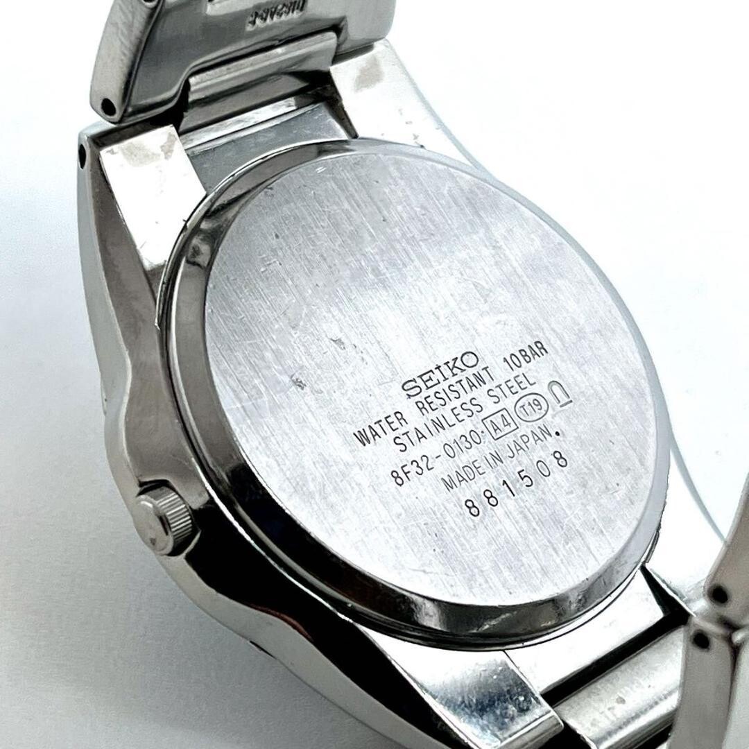SEIKO Authentic Perpetual Calendar Quartz Black Dial Stainless Steel Watch 8F32