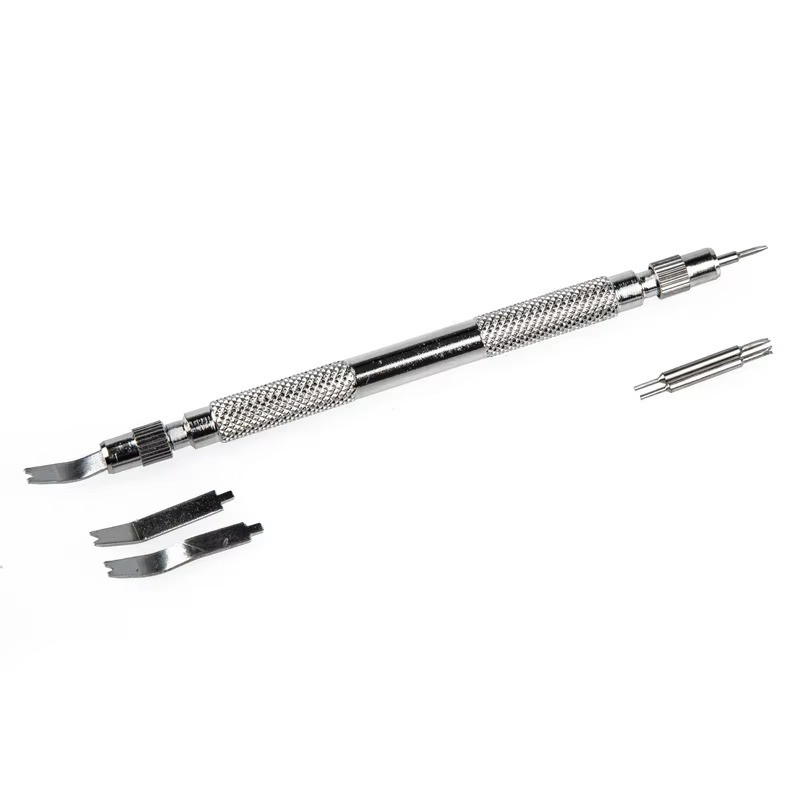 Silver 4Pin Watch Strap Spring Bar Set Repair Tool Wrist Pin Removal Kit Plus 2