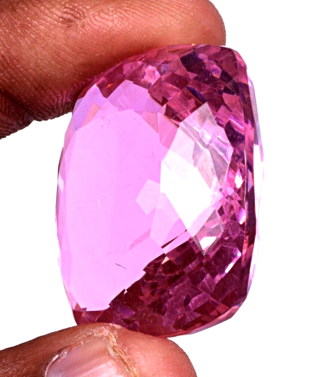 Large 69.70 Ct. Pink Kunzite Cushion Cut Faceted Loose Gemstone @Birthday Gifts