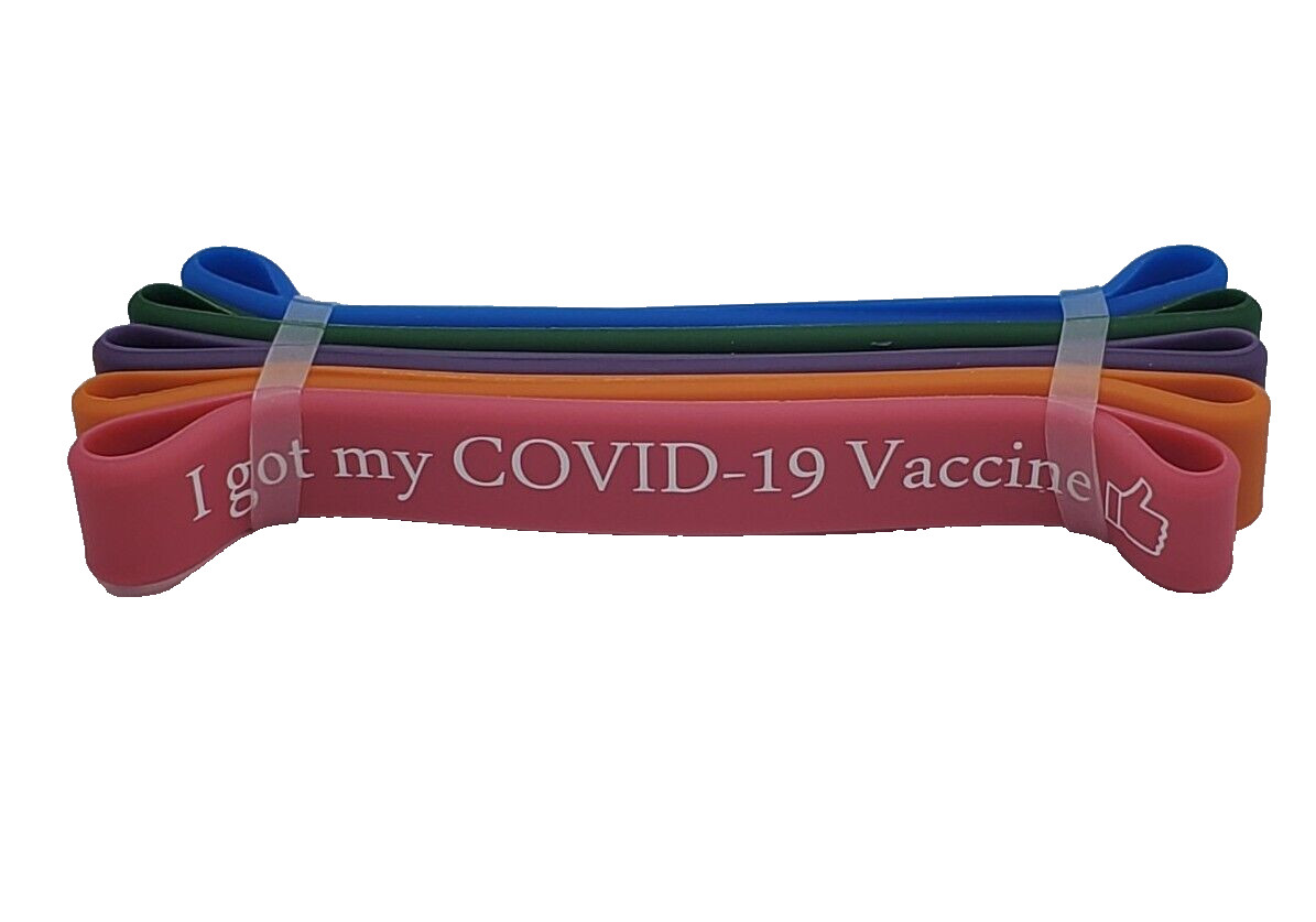 5 Pc ( I got my My C*VID-19 Vaccine 👍 ) Bracelets Silicon Wristbands 🔴🟠🟣🟢🔵