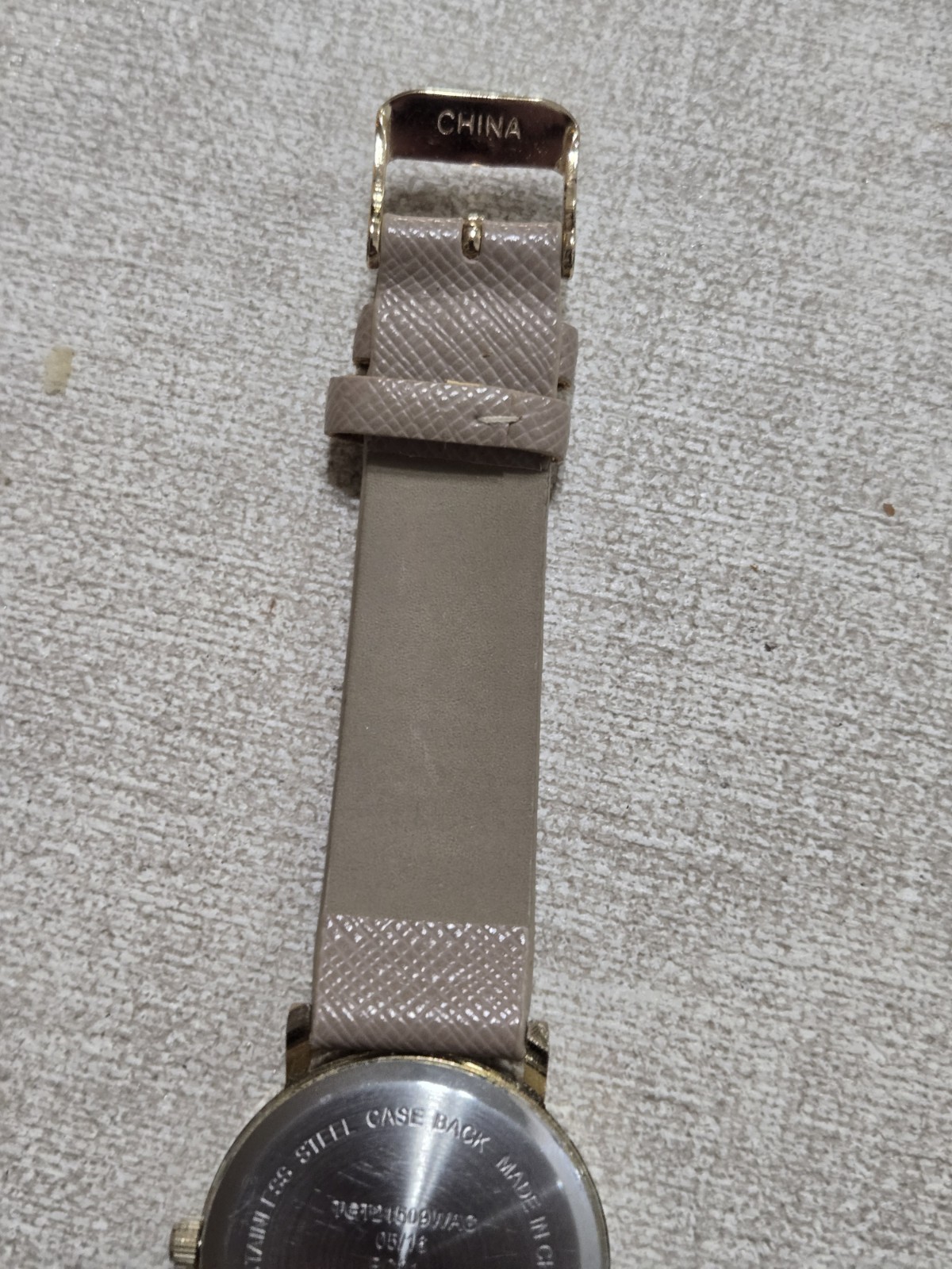 Accutime Watch Corp TGT21509WAC Gold Tone Heart Dial Beige Strap Quartz Watch