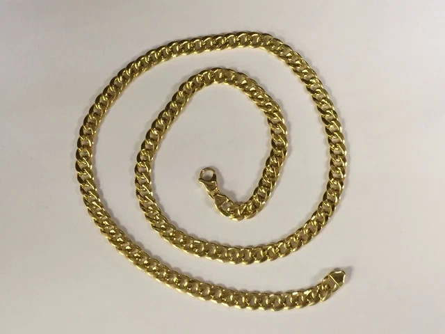 14k Yellow Gold 22″ Men’s Miami Cuban Curb Link 7.5 mm 45 Grams Chain/Necklace