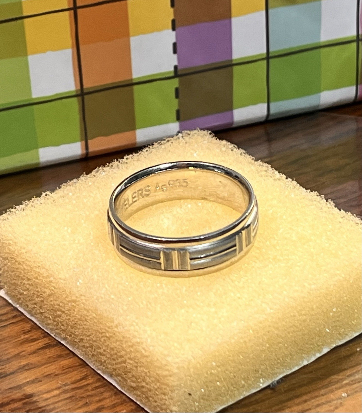 935 Argentium Silver 7mm Brush Finished Band Size 10