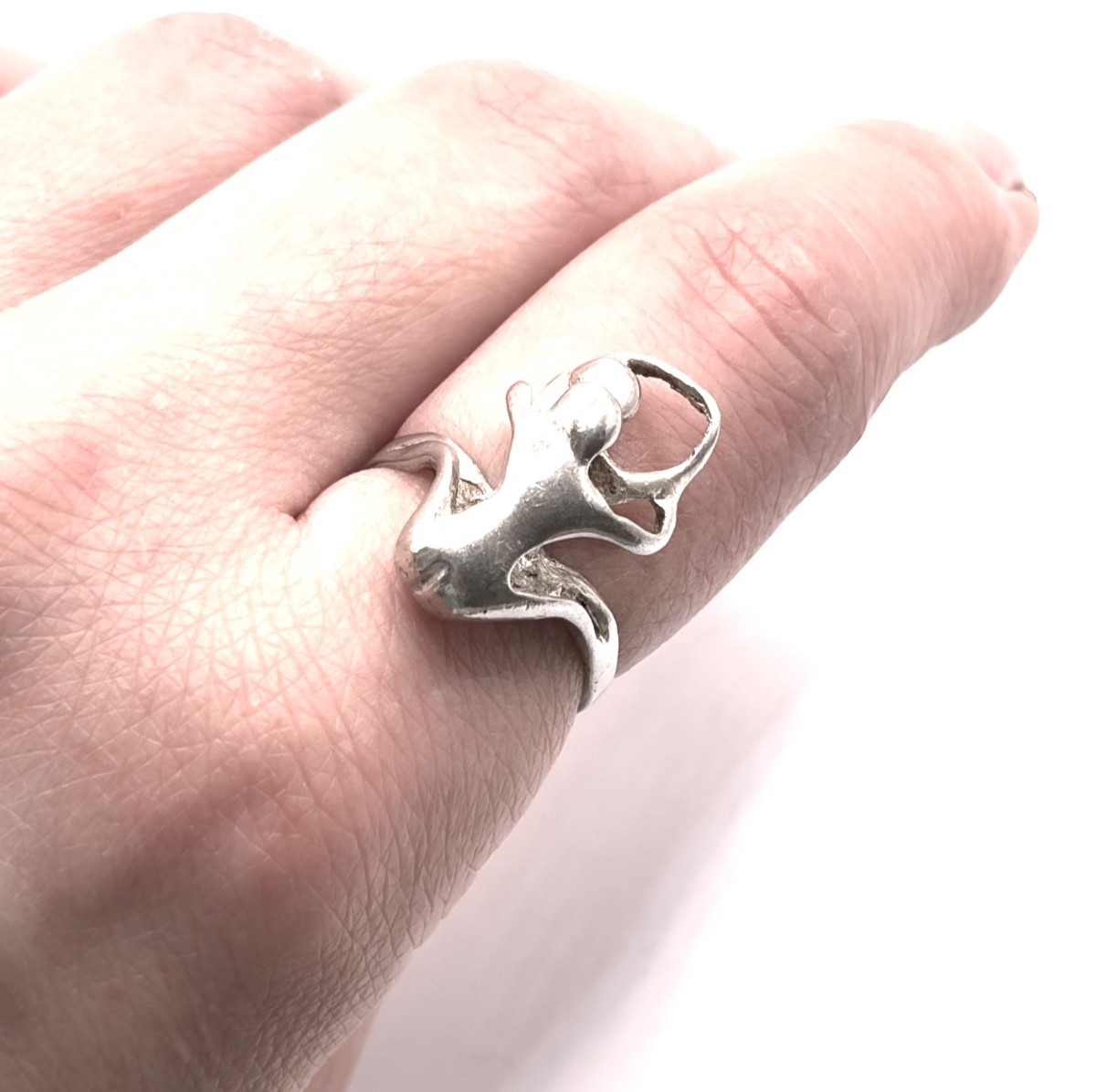 Vintage Silver Erotic Studio Design Ring Size P 1/2 (US 8)