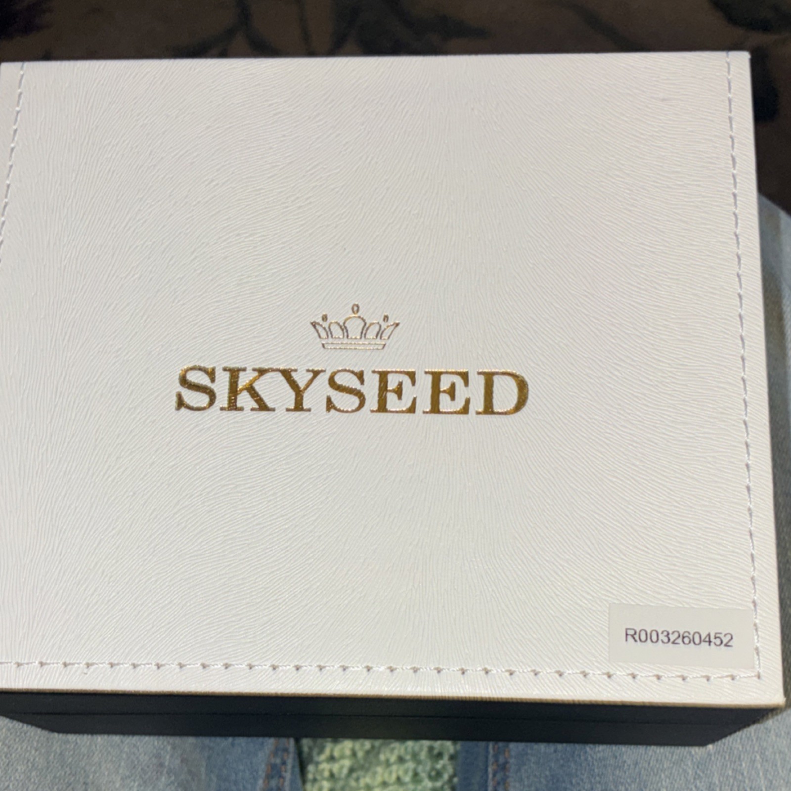 SKYSEED Celestial Blue Automatic Wristwatch, Exhibition Caseback, Leather Band
