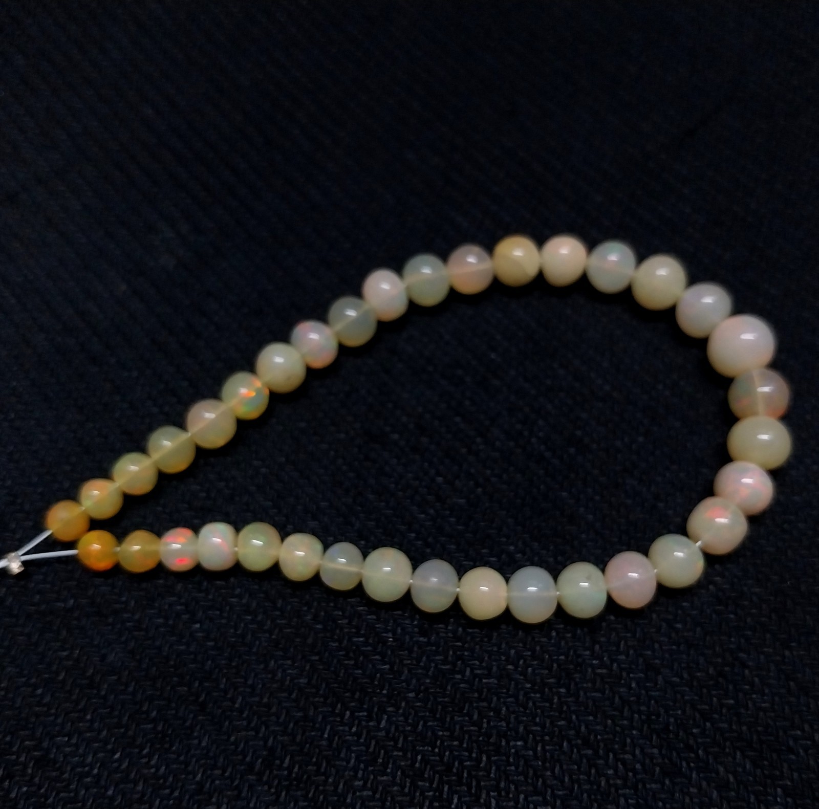 33 Carat 4.5 to 8 MM Natural Smooth Ethiopian Opal Ball Shape 8 inch Beads