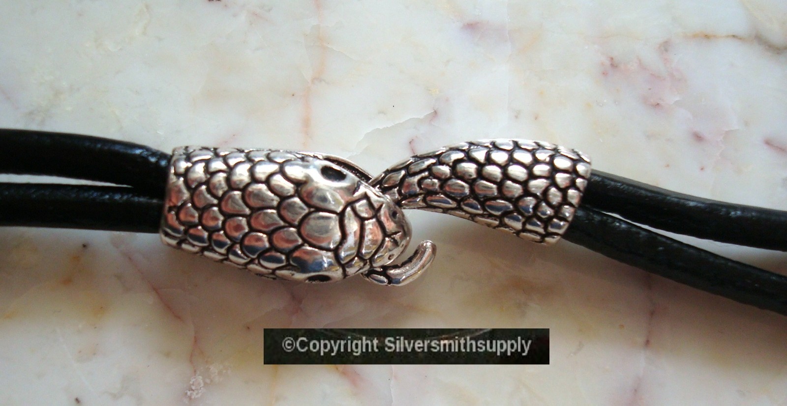 38mm Silver plt snake head jewelry clasp 1 1/2 in heavy hook & eye clasp fpc309