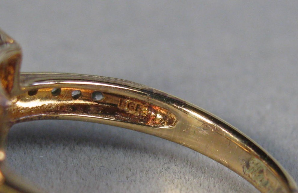 Pre-owned Sterling Silver 18KT Gold Plate Mocha CZ Ring 3.1g Size 10 BGE #B183