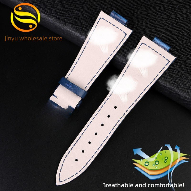 Genuine Leather Watch Strap 12mm Padded Stitched Band for Tissot T137.407/410