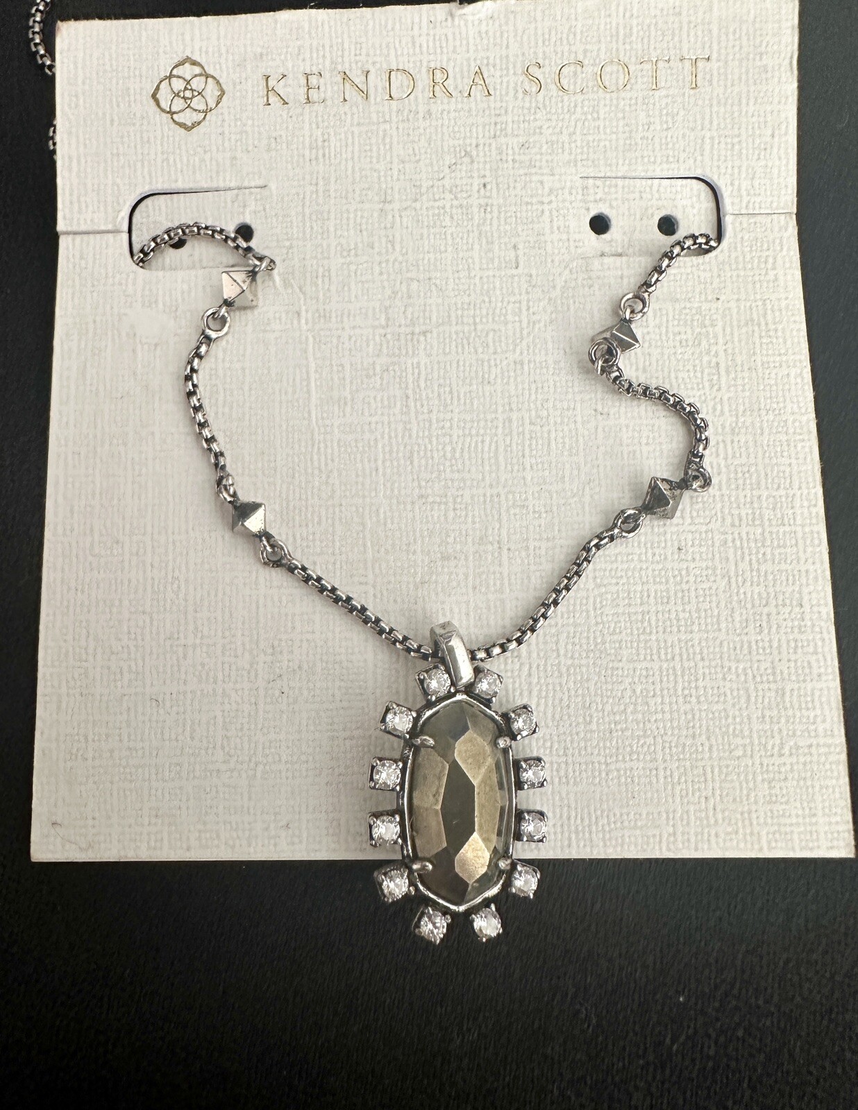 Kendra Scott Axon Necklace Gunmetal Black Adjustable/ Slider