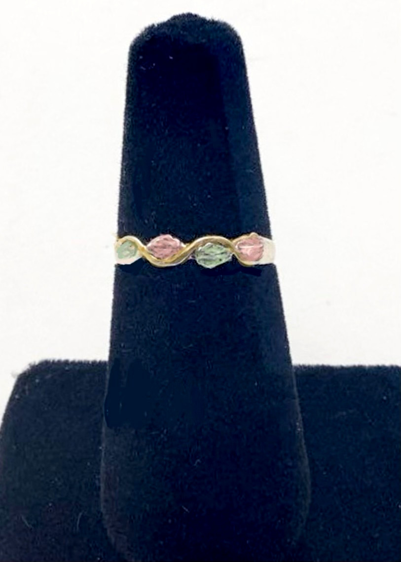 Black Hills Gold 10k Four Leaf Ladies Band Ring Size 6 1/2