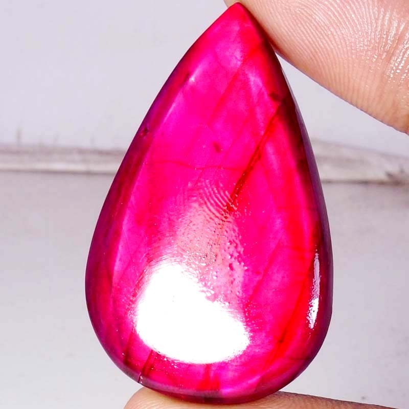 64.20 CTS 29X45X6 mm Beautiful Purple Labradorite Pear Cabochon Gemstone Treated