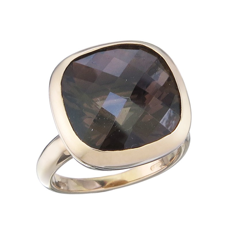 Ring smoky quartz approx. 9.50 carats 750 rose gold Italy