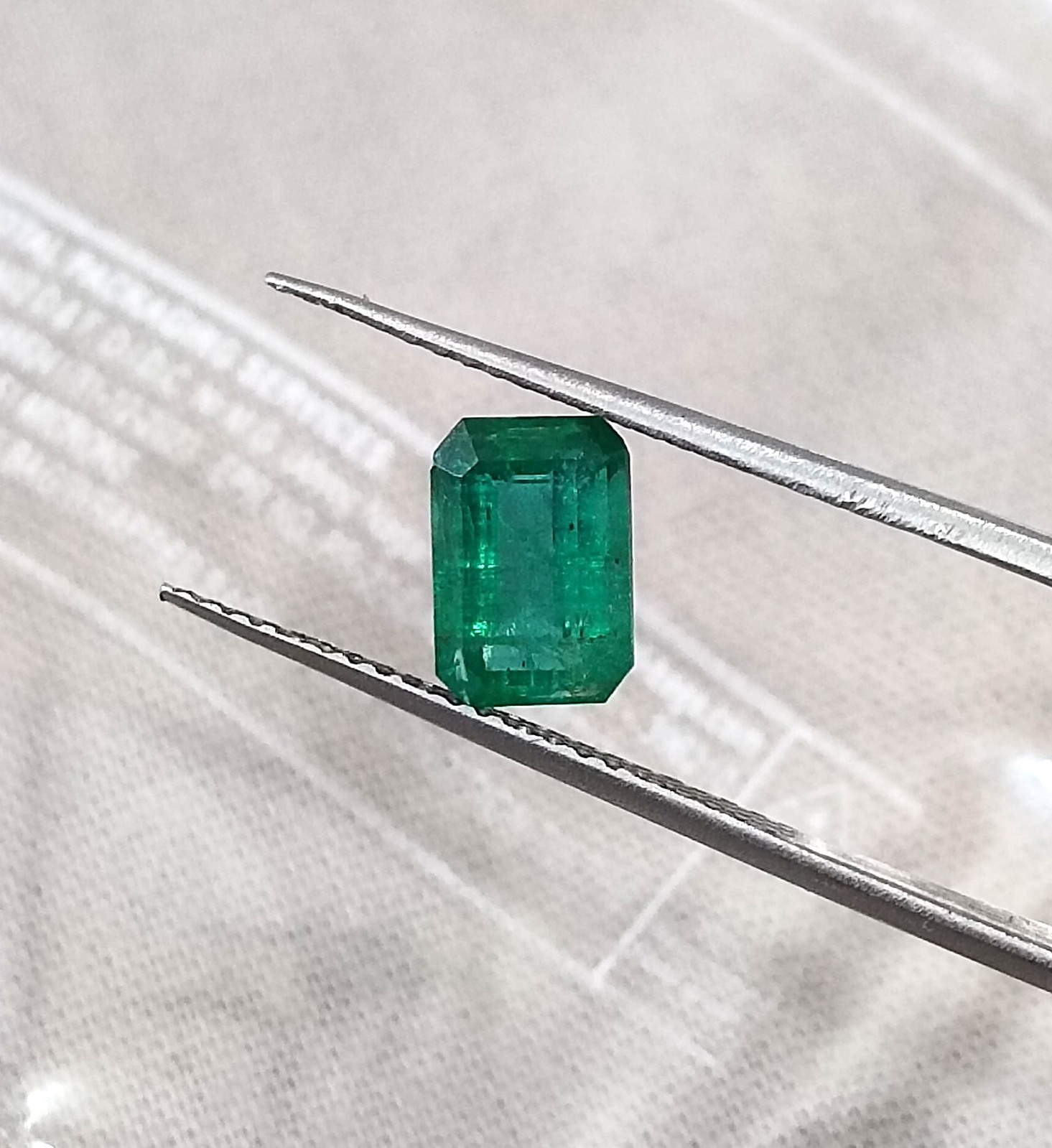 1.04ct Deep Green Natural Emerald Zambia Minor Oil Octagon Cut Gemstone