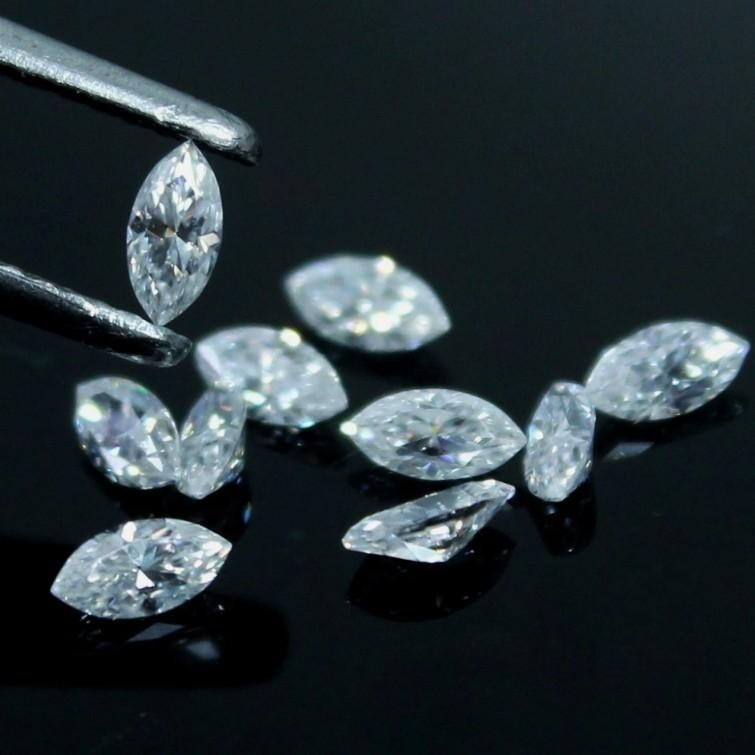 3.5 x 7 mm Marquise Cut Loose CVD Diamond 10 Pcs Lot Lab-Grown 3 Ct Certified