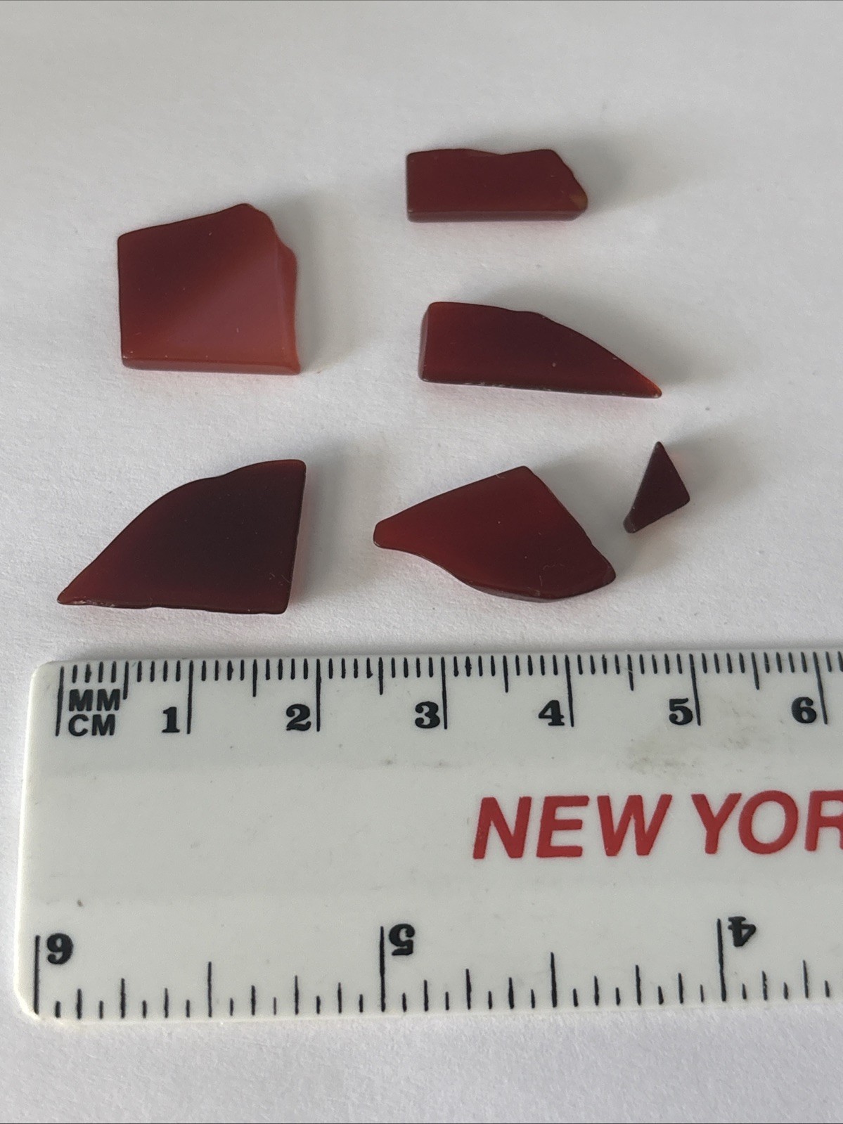 NATURAL CARNELIAN RECTANGLE FLAT TOP BOTH SIDE GEMSTONE Lot Of 6