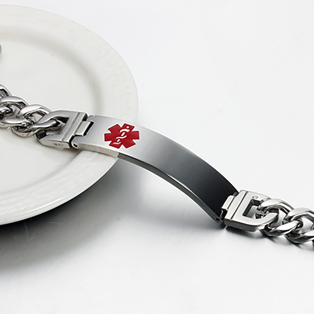 Medical Alert Bracelet Stainless Steel Emergency Bracelet Free Custom Engraved