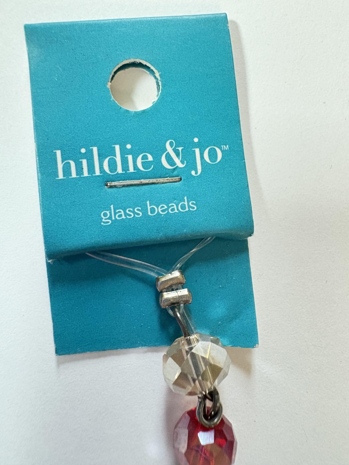 hildie & jo Glass Beads Strand Red Mixed Shapes Faceted Jewelry Making DIY Craft