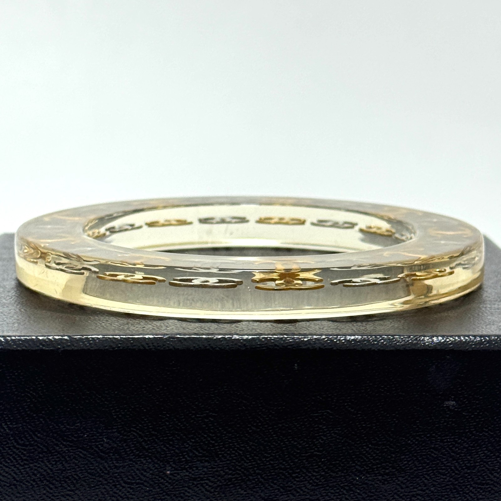 CHANEL 97P Coco Mark CC logo Bracelet Bangle plastic Accessory Authentic JAPAN