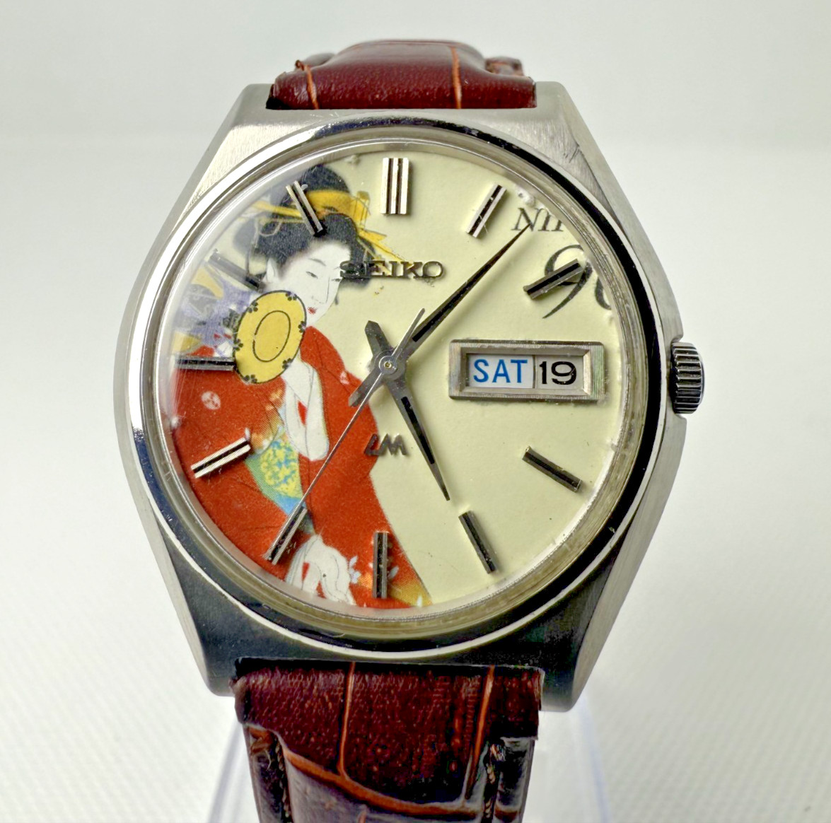Rare SEIKO Lord Matic 5606-7010 Ukiyo-e Dial Japan