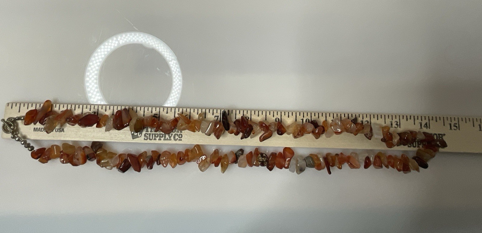 Vintage Red Agate Carnelian Quartz Beaded Necklace 25″ Large 108g Artisan Boho