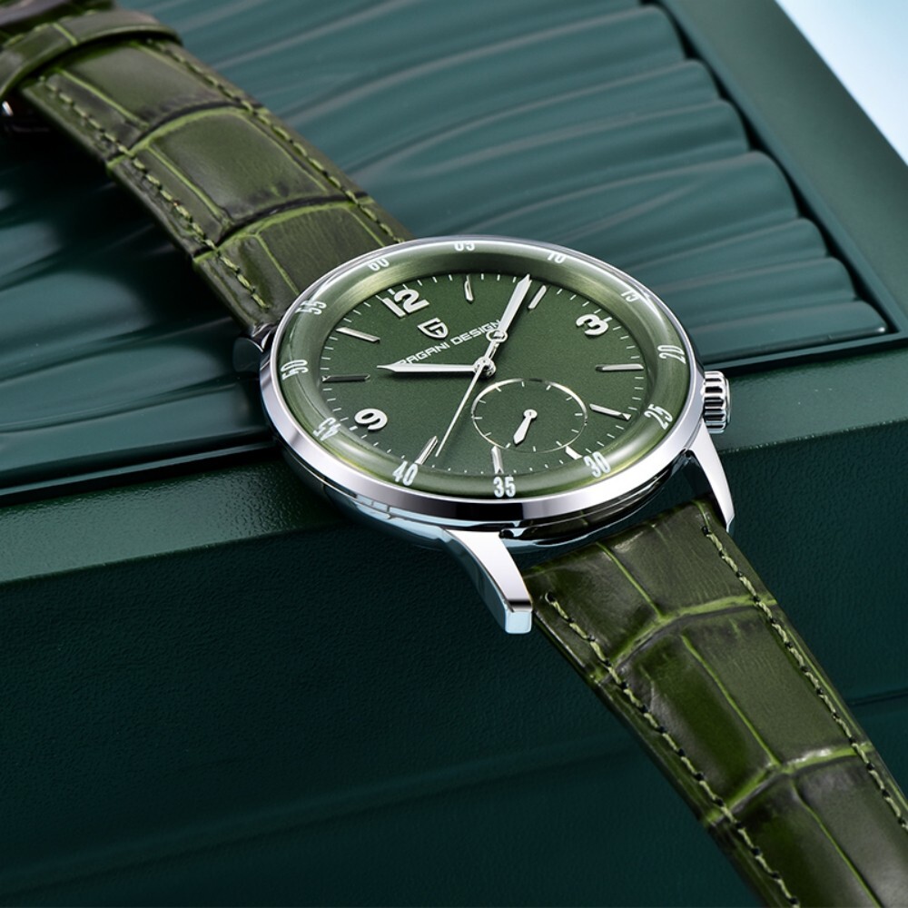 Men Automatic Mechanical Watch Large Dial Leather Sapphire Glass 100M Waterproof