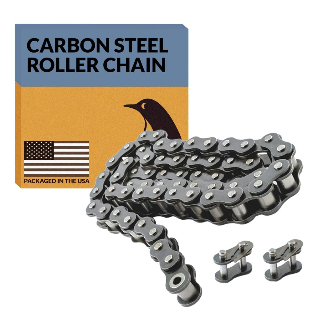 #50 Roller Chain, 10 Feet + 2 Free Connecting Links, 191 Links