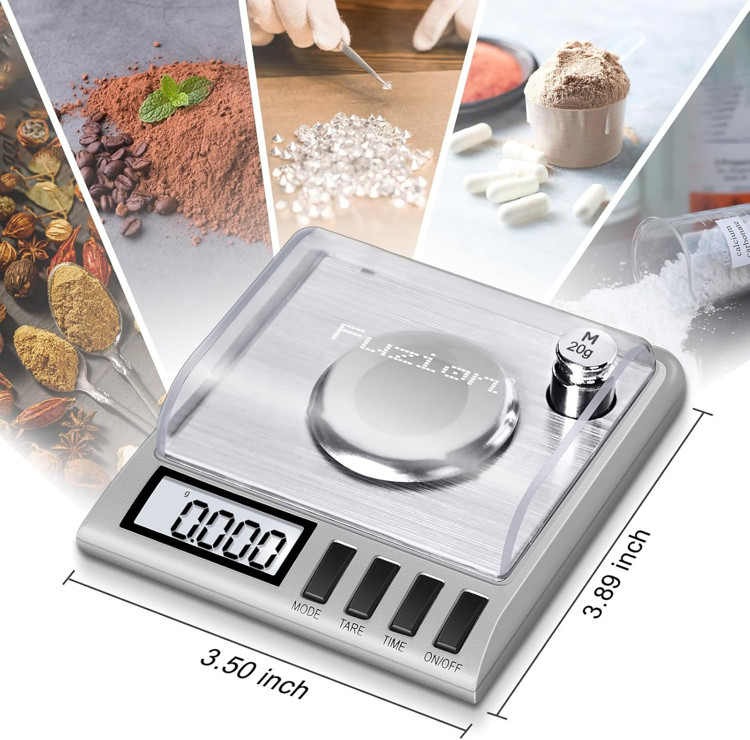 Fuzion Milligram Scale, 50G/0.001G Digital Milligram Scale with Calibration Weig