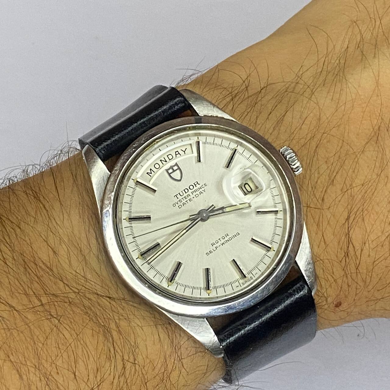 VINTAGE TUDOR DAY DATE JUMBO 38MM REF 7017/0 AUTOMATIC MOVEMENT STAINLESS STEEL