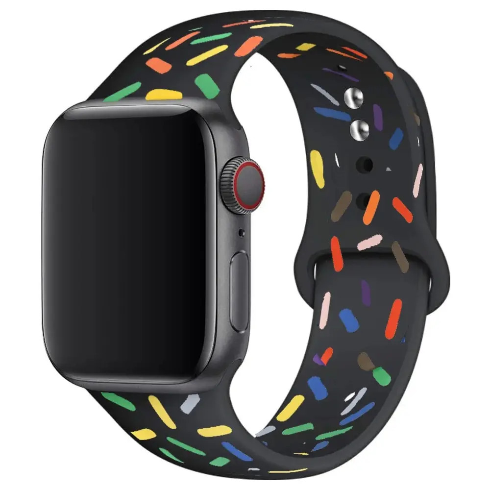 Printed Silicone Smartwatch Band for Watch 38-49mm Series Ultra 9 SE Bracelet