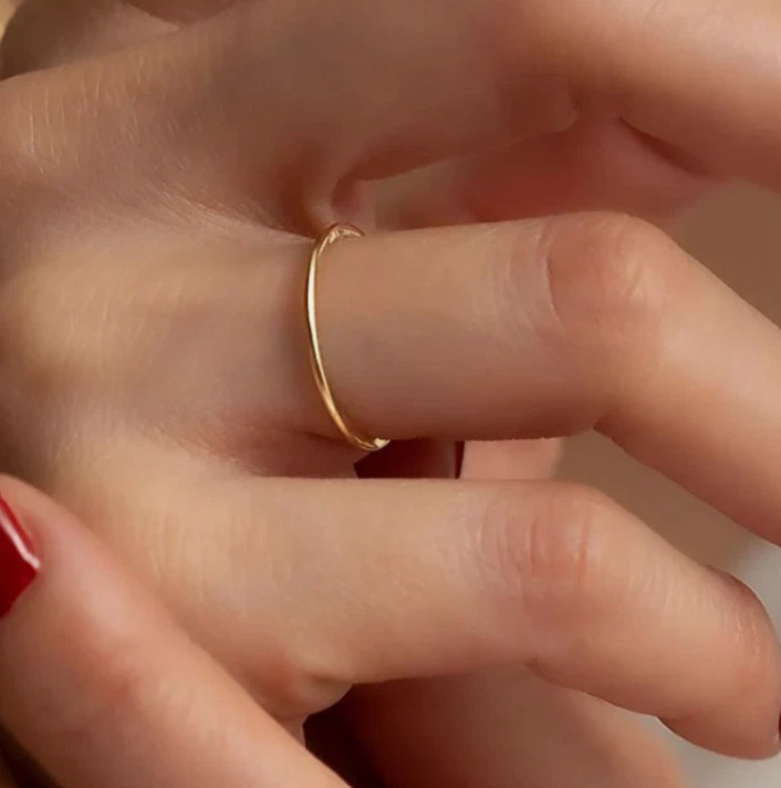 Gold 1mm-2mm-3mm-4mm-5mm-6mm Thin Wedding Band Wedding Stacking Ring For Him/Her