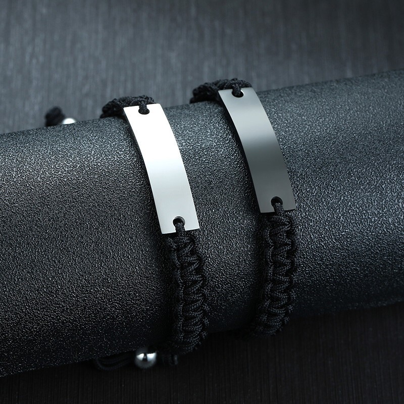 Personalized Medical Alert ID Men’s Bracelet Braided Rope Daily Wear Classic
