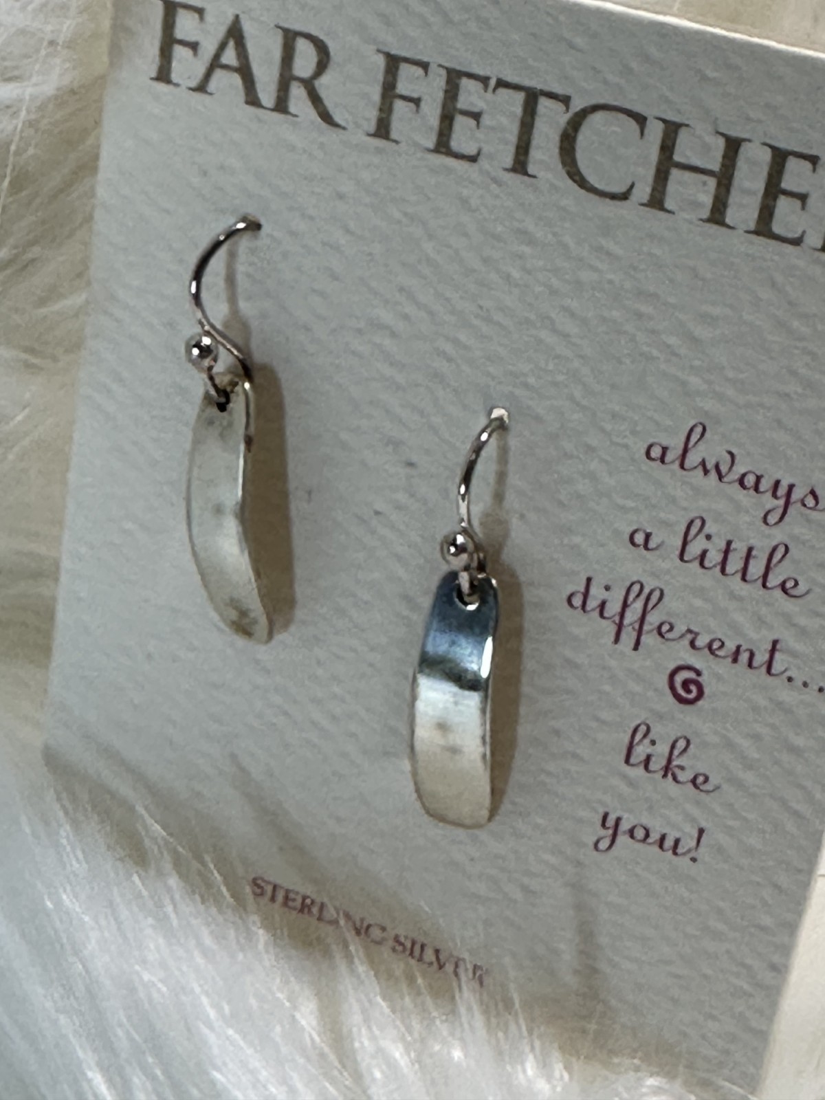 NEW Vintage FAR FETCHED Rounded Rectangle Sterling Silver Blank Earrings .925