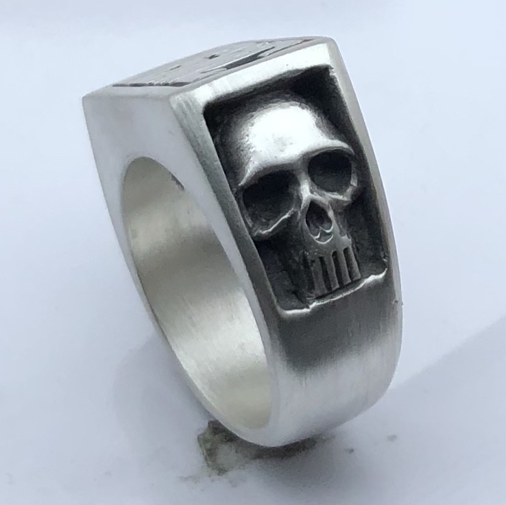 MJG STERLING SILVER USMC SKULL RING. MARINES. 3D PUNISHER. HARLEY. BIKER.SZ 11