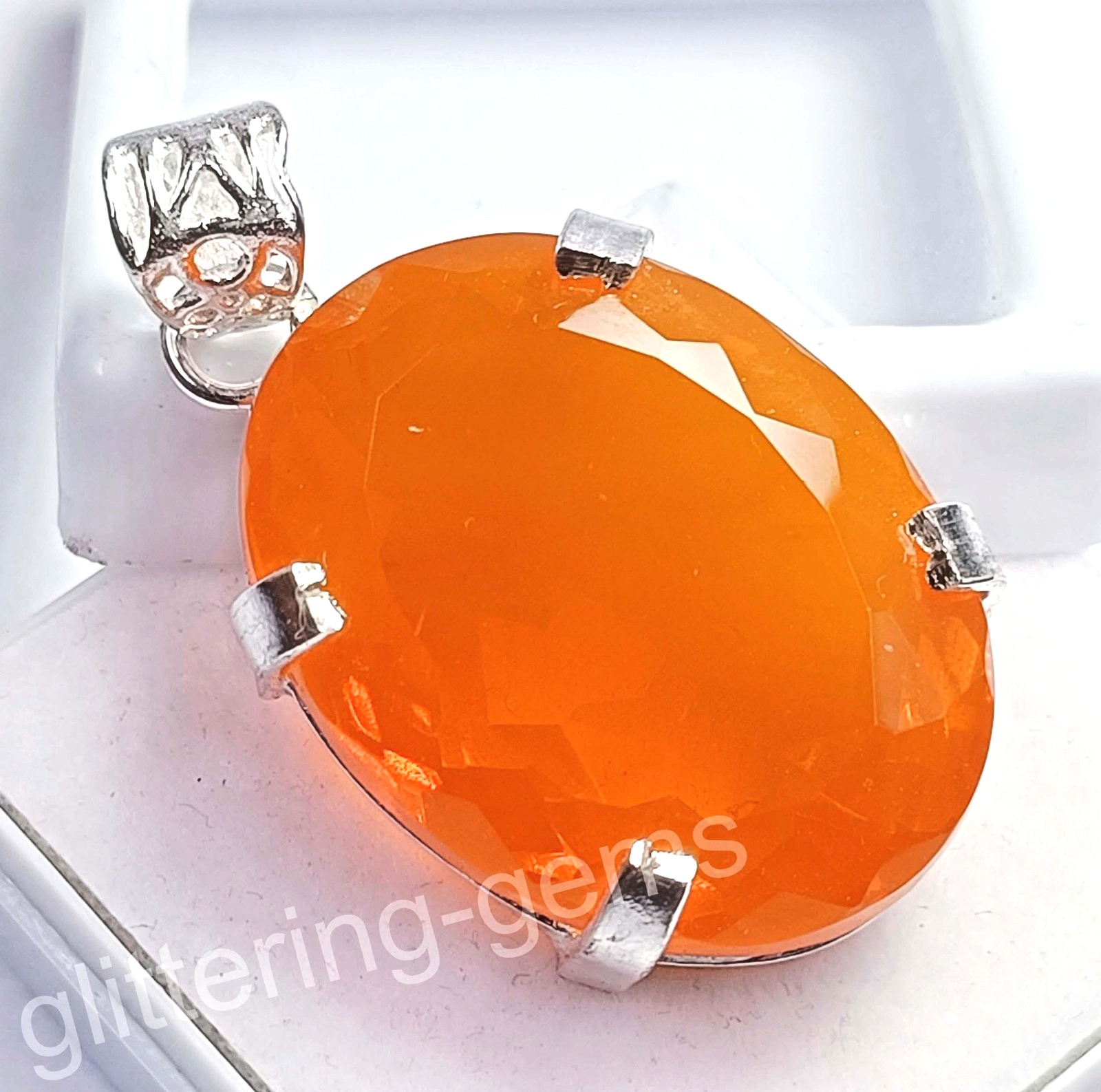 78.30 Ct Natural Orange Sapphire Oval Cut 925 Silver Pendant Certified Gem 5DOS